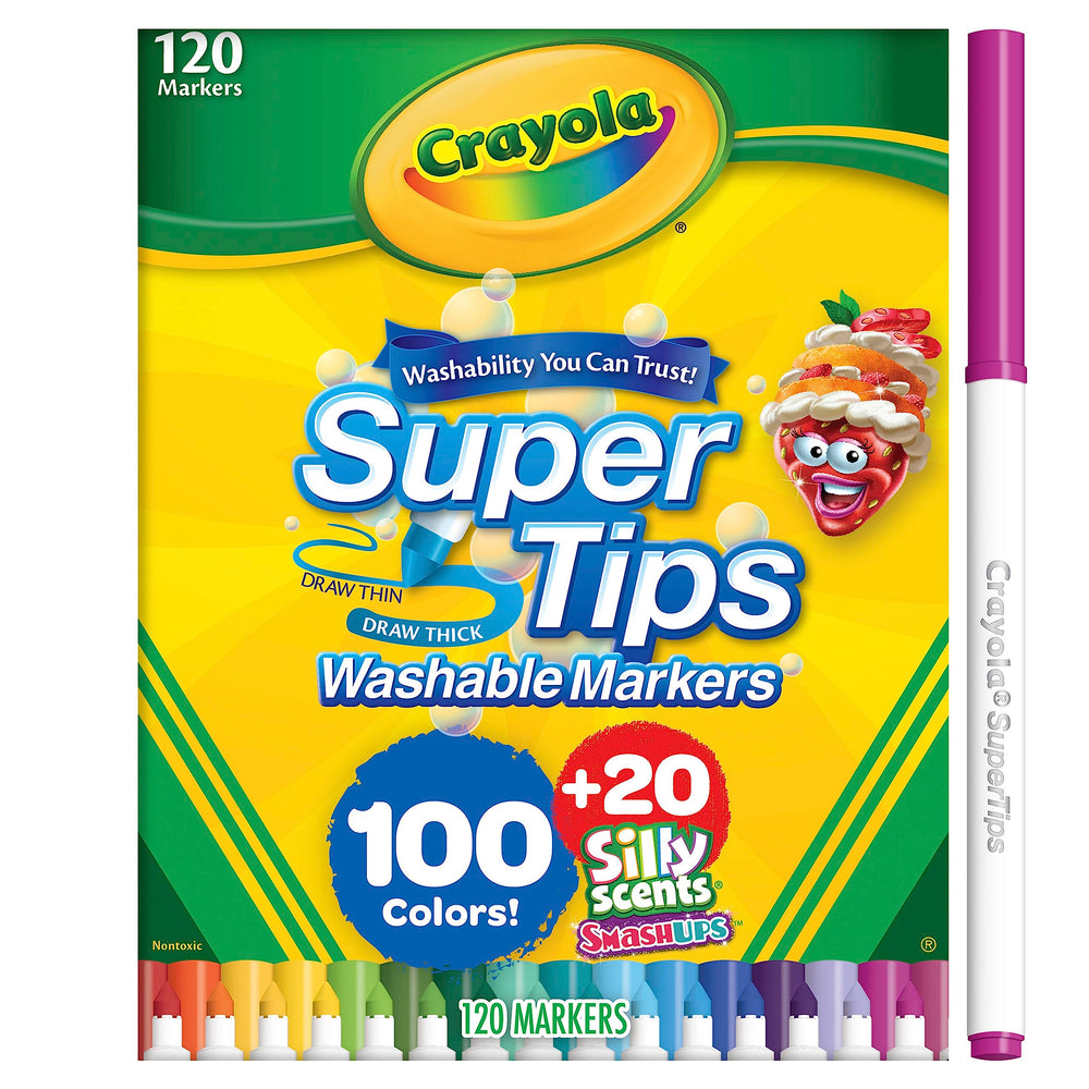 Crayola Marker Tip showcases thick and thin line versatility.