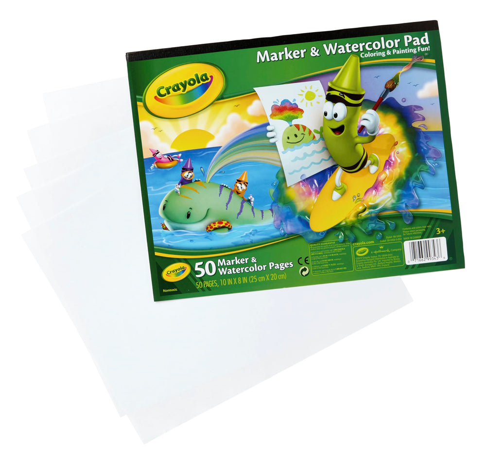 Crayola Marker Watercolor Pad kids creating art with markers and paints