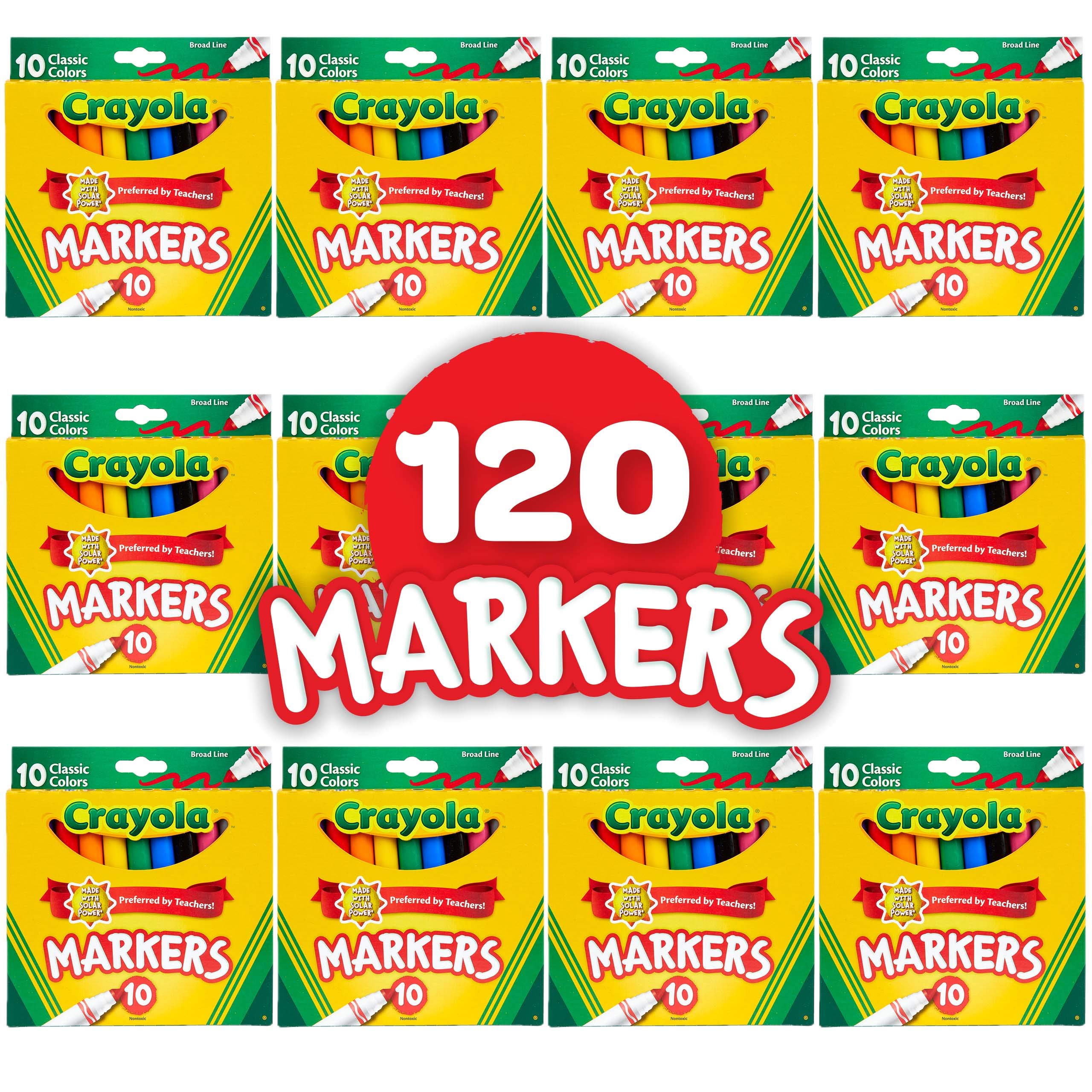Crayola markers with durable tips for long-lasting coloring sessions.