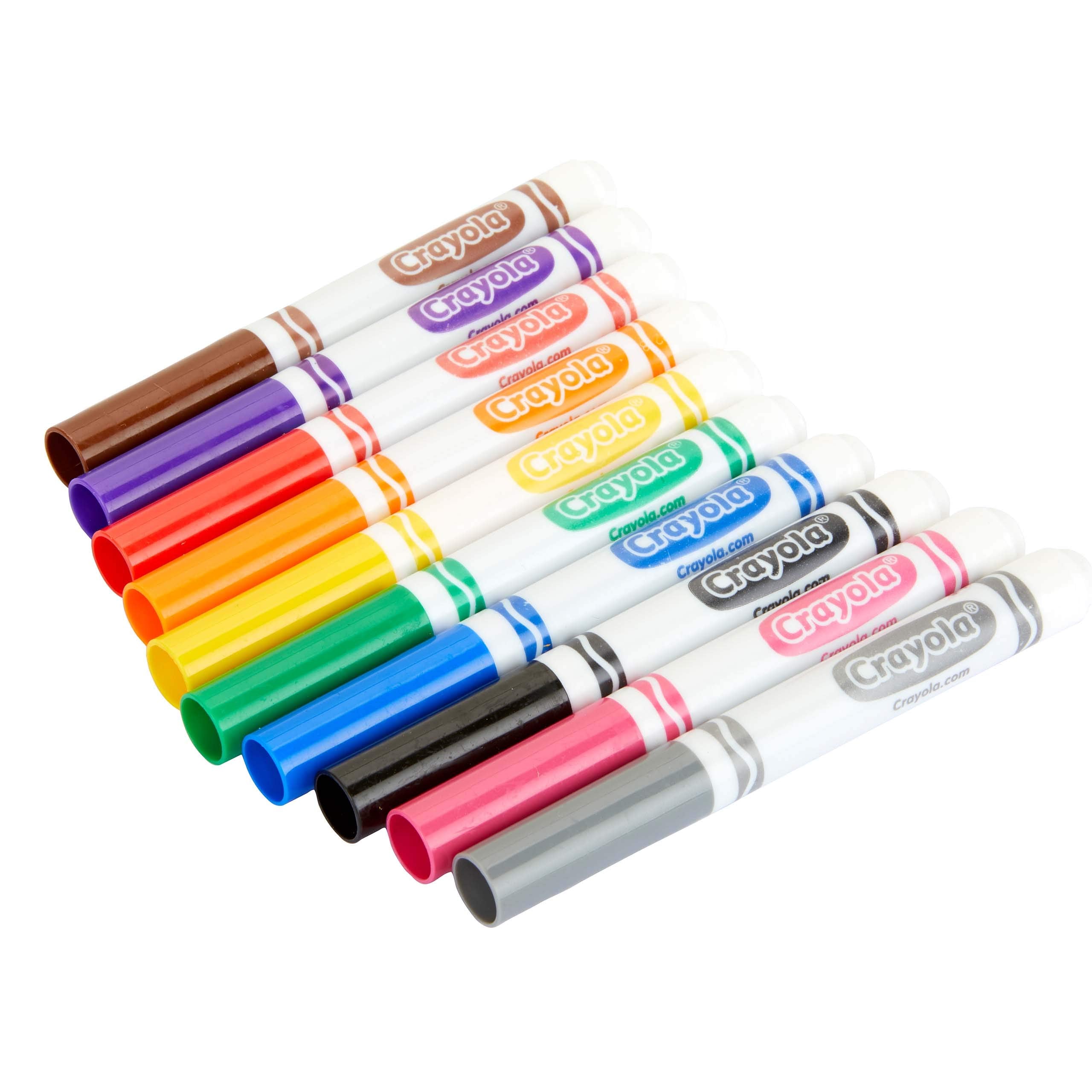 Crayola markers for kids safe and non-toxic for ages 3+.