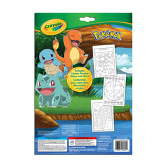 Crayola markers included with Pokémon activity book for mess-free coloring.