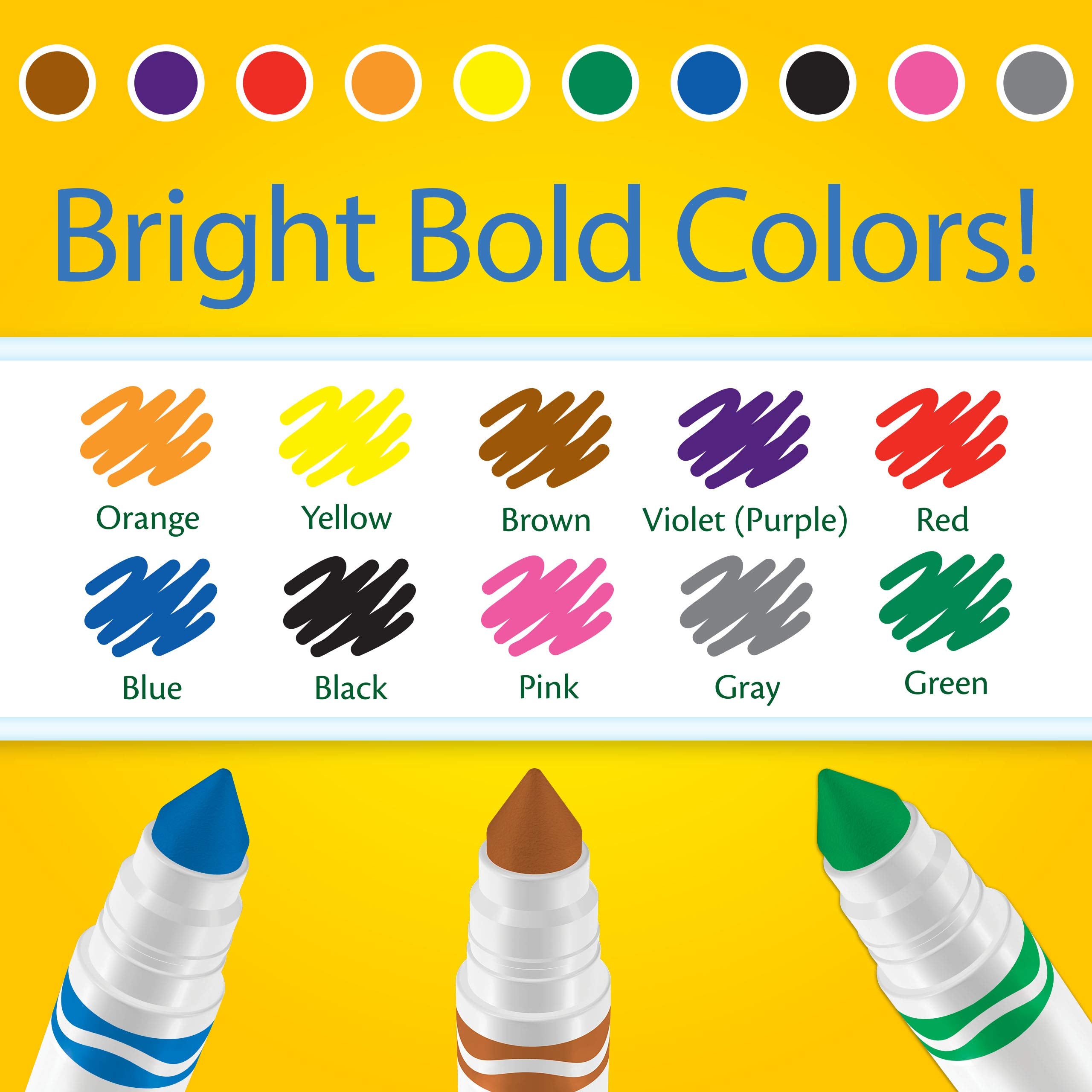 Crayola vibrant colors ideal for group activities and classroom projects.