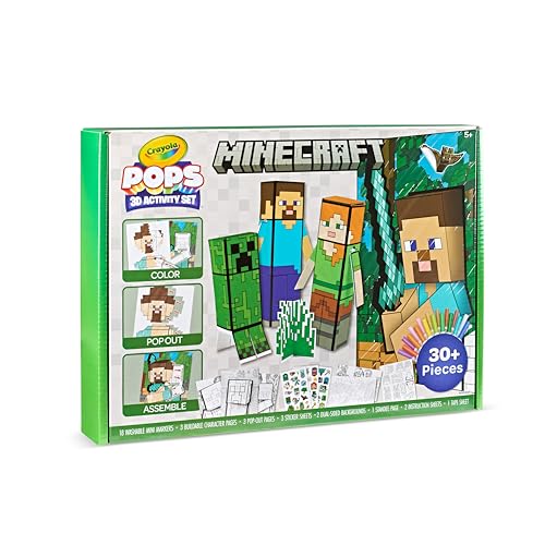 Crayola Minecraft POPs 3D art kit buildable characters invite 3D play.