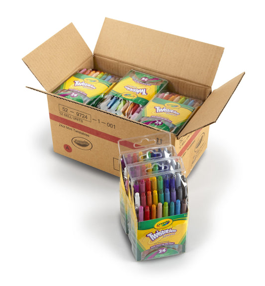 Crayola Mini Twistable Crayons 24-count colors offer bright, break-resistant coloring for kids.