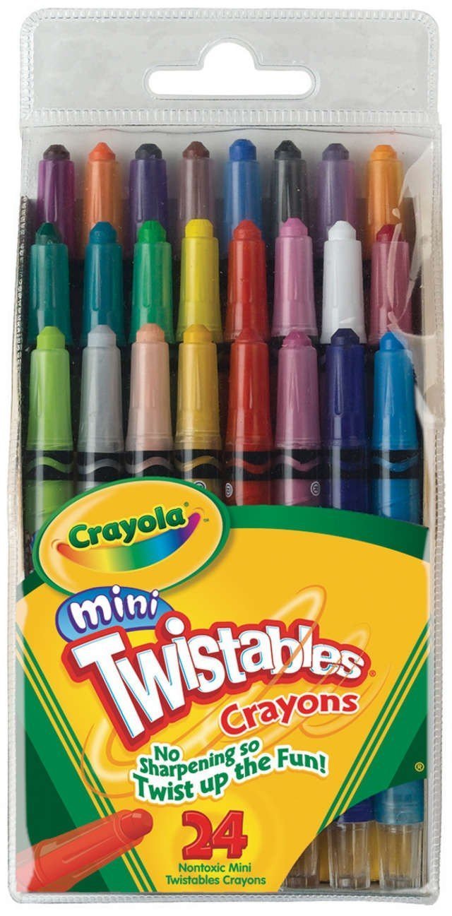 Crayola Mini Twistable Crayons 24-pack in a box for portable coloring on the go