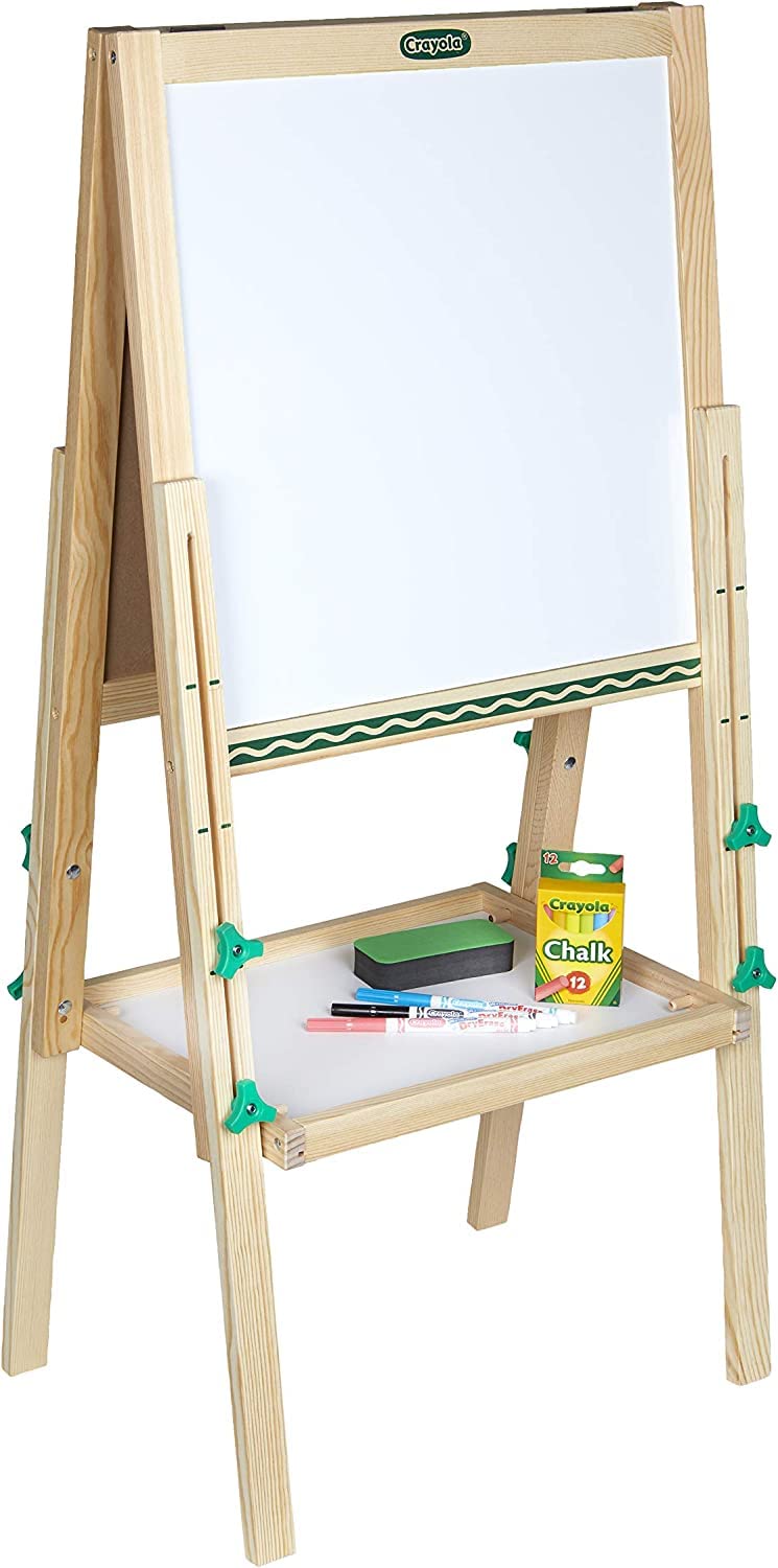 Crayola mini wooden easel with supplies for creative play and learning.