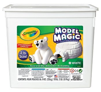 Crayola Model Magic 2lb White clay with a soft, pliable texture for kids' crafts.