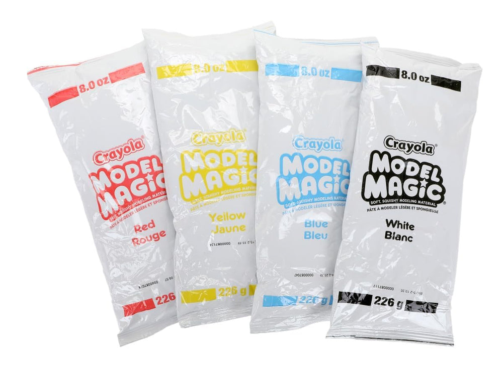 Crayola Model Magic white 8oz pack blends with other colors for shading.