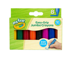 Crayola MyFirst Jumbo Crayons easy grip design supports tiny hands for beginners.