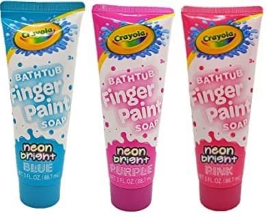 Crayola Neon Bright Bathtub Finger Paint Soap set for colorful bath time fun