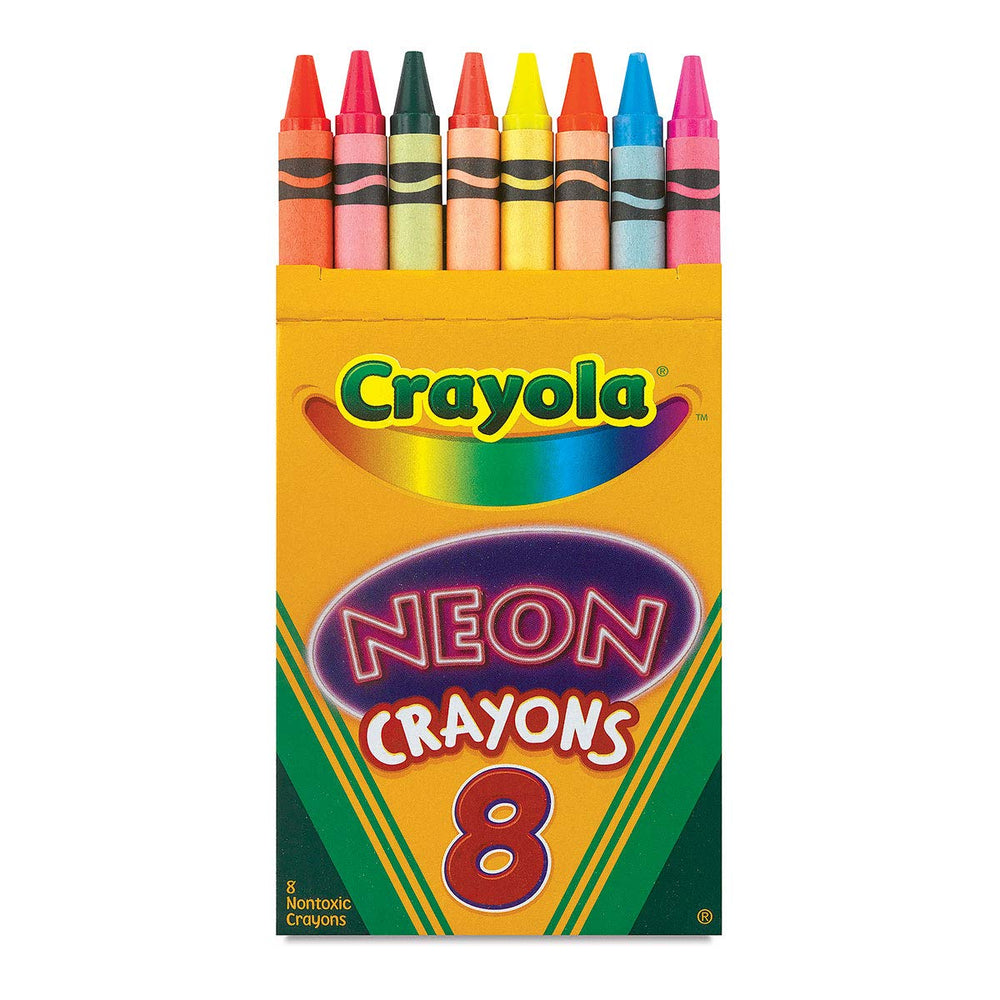 Crayola Neon Crayons deliver bright neon hues for bold art on light or dark paper