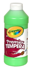 Crayola Neon Tempera Green Paint in 16 oz bottle for classroom art and DIY projects.