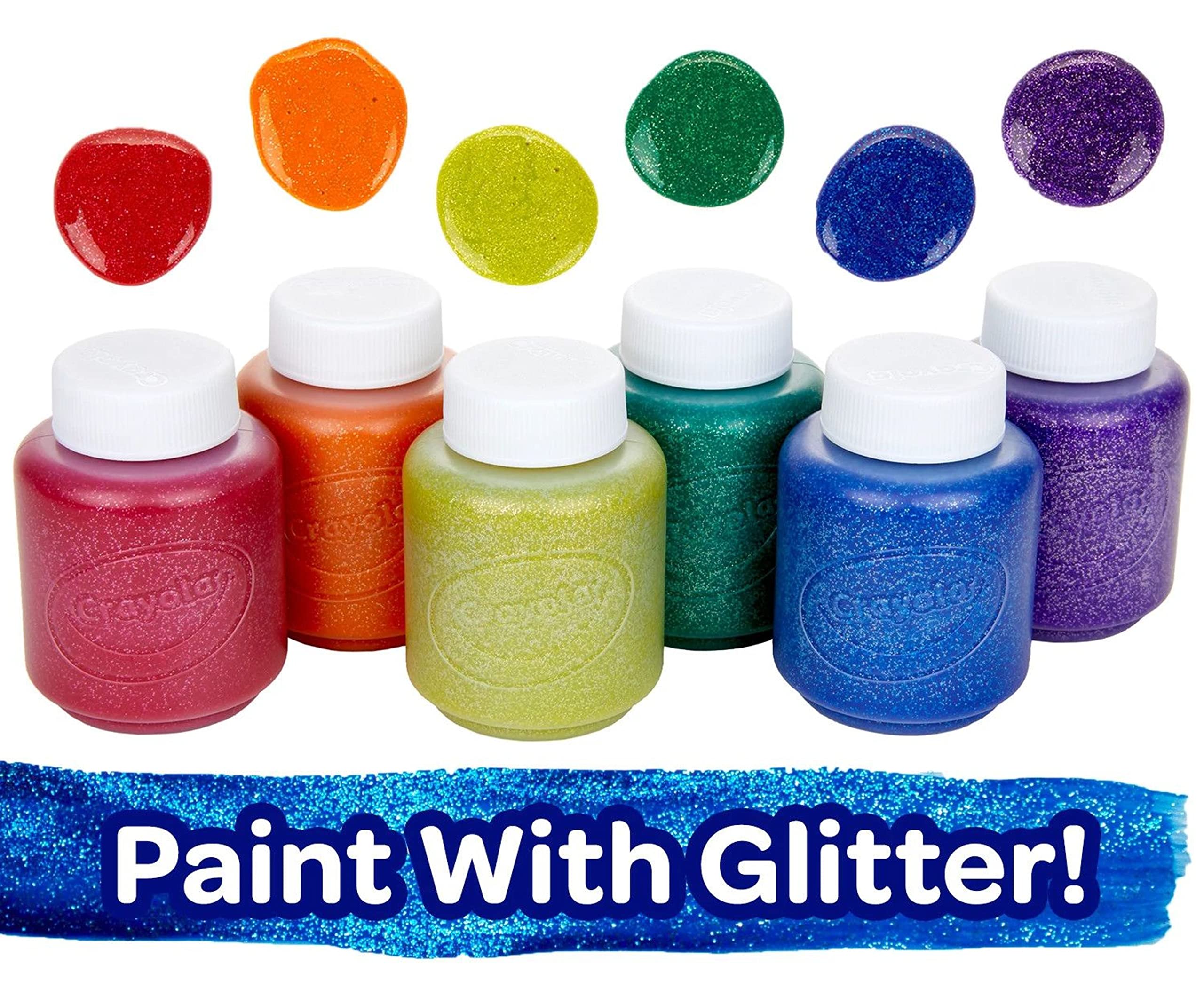Crayola Neon Washable Paint pink bottle adds fun accents with skin-safe cleanup.