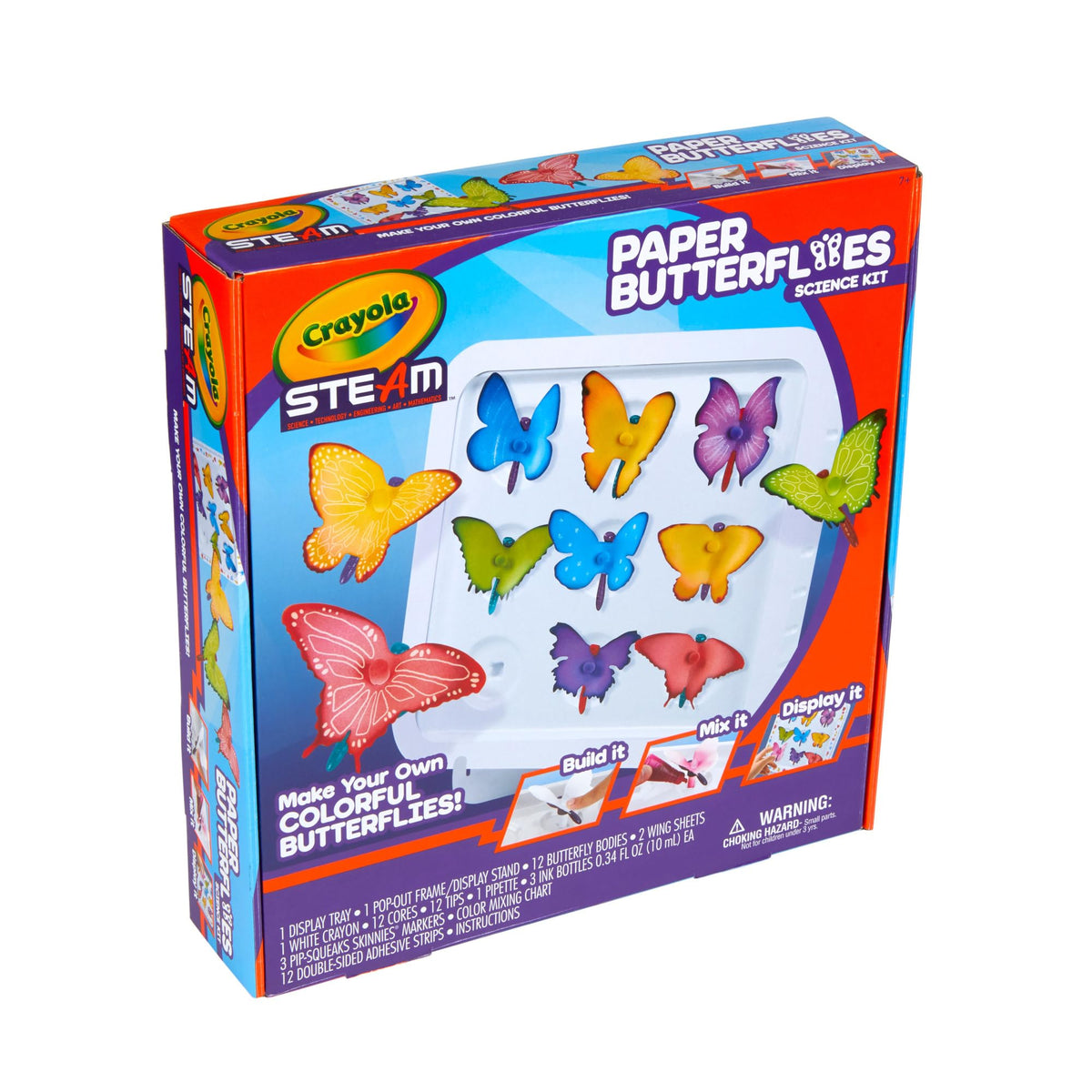 Crayola Paper Butterfly Kit demonstrates ink absorption on butterfly wings for color experiments