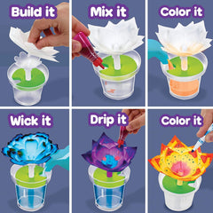 Crayola Paper Flower Kit – wicking setup for engaging DIY science projects.