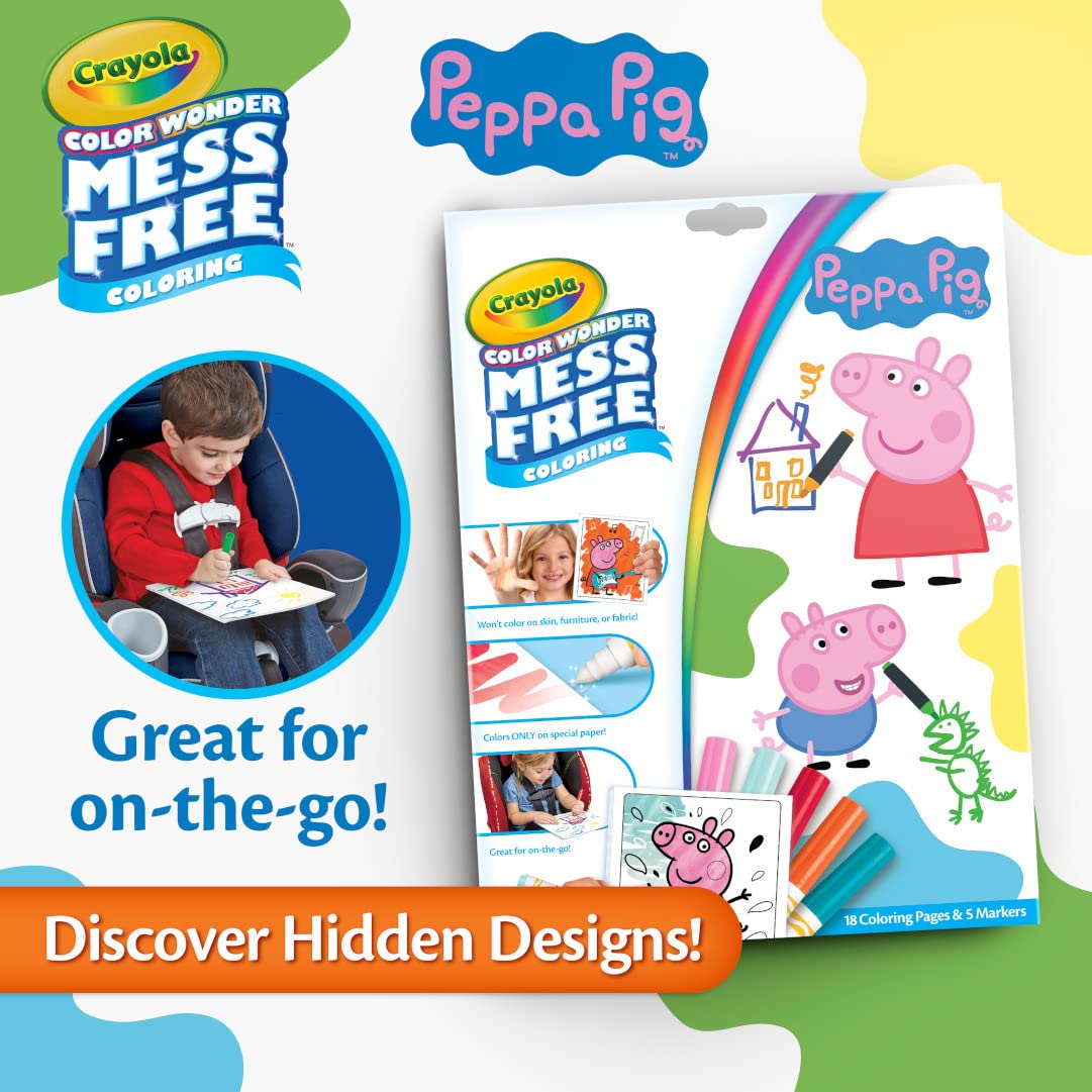 Crayola Peppa Pig Color Wonder folder doubles as reusable storage for pages and markers.