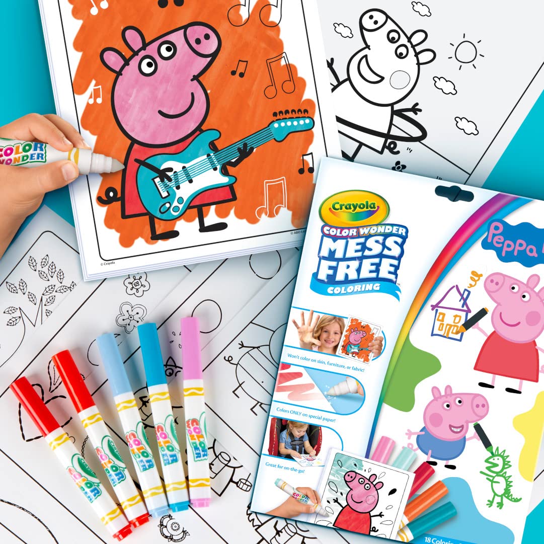 Crayola Peppa Pig Color Wonder paper keeps colors contained and easy to clean.