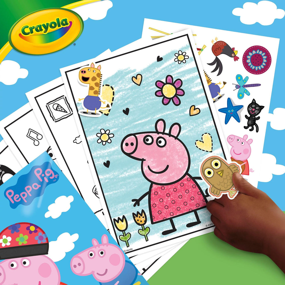Crayola Peppa Pig stickers sheet to decorate scenes.