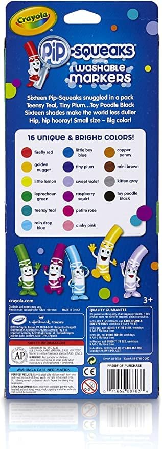 Vibrant 16-color Pip-Squeaks set for creative drawings