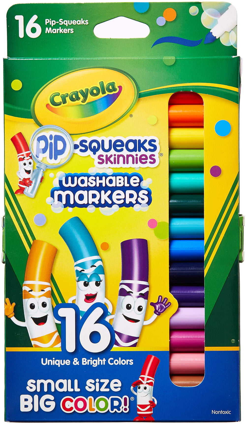 Crayola Pip-Squeaks Skinnies markers front view in package, great for kid-friendly arts and crafts.