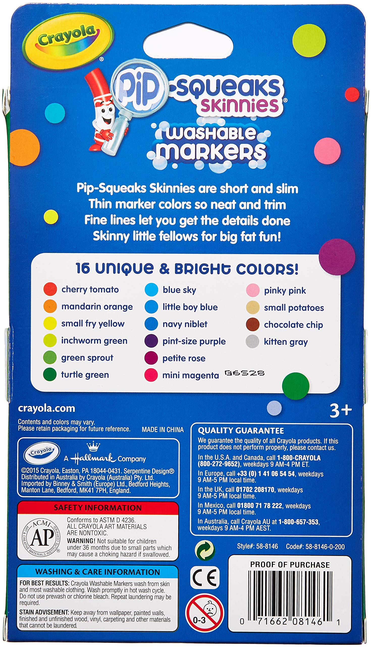 Crayola Pip-Squeaks Skinnies marker tips close-up, fine point for detailed drawing.