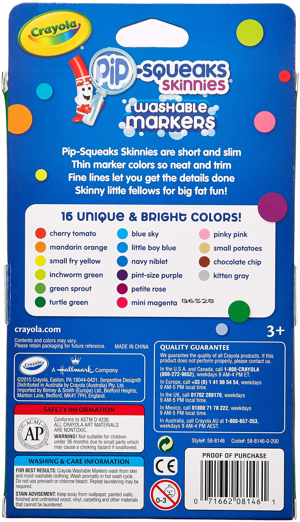 Crayola Pip-Squeaks Skinnies marker tips close-up, fine point for detailed drawing.