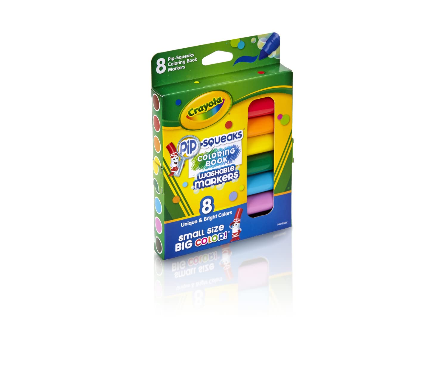 Tiered sleeves of Crayola Pip-Squeaks for easy access during art time.