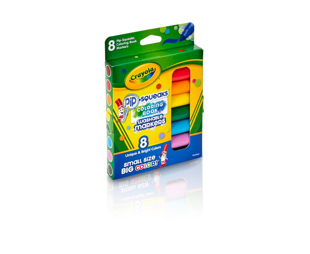 Tiered sleeves of Crayola Pip-Squeaks for easy access during art time.