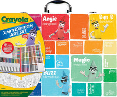 Crayola Pokémon Art Kit case displaying contents for kids' coloring adventures