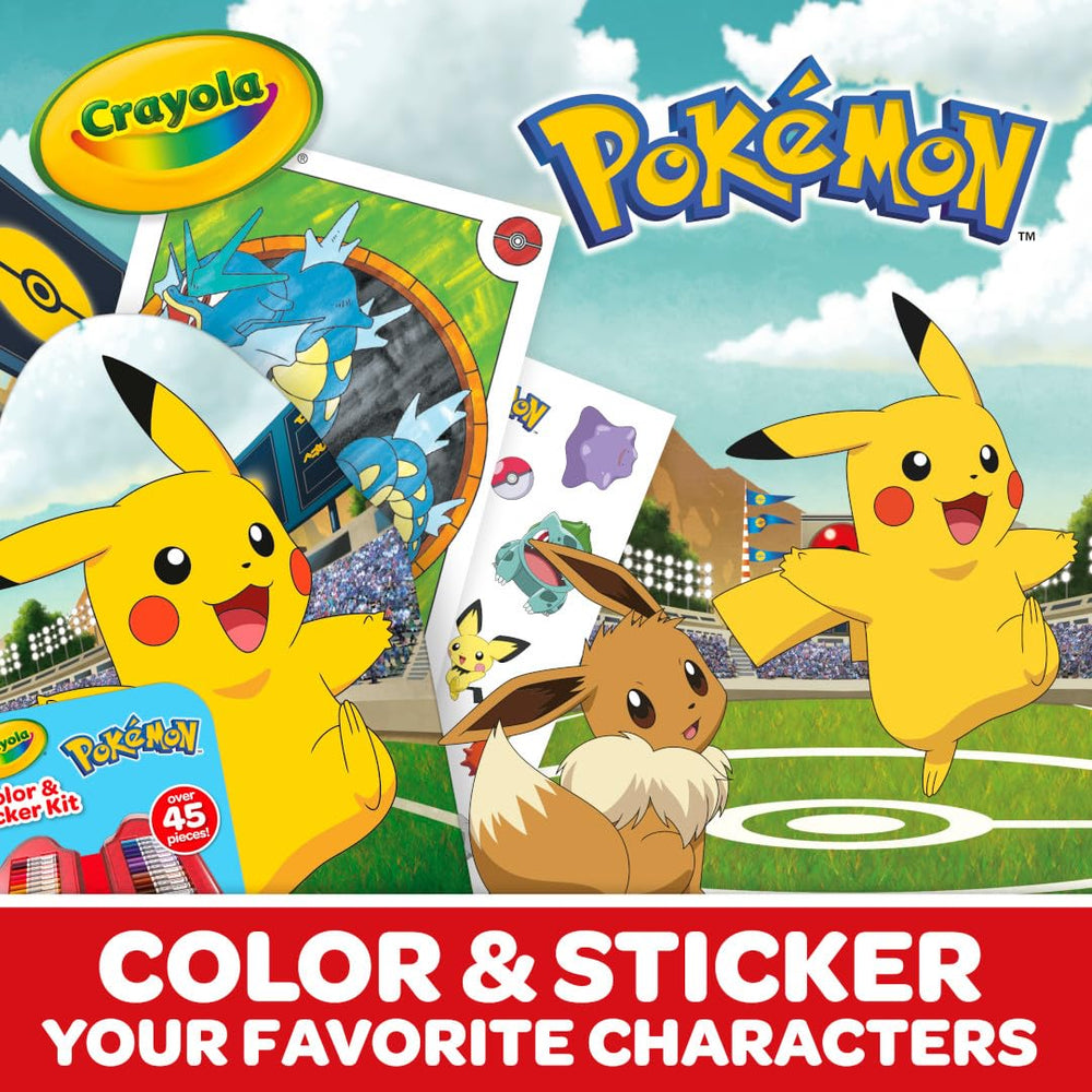 Crayola Pokemon Art Kit packaging shown as a gift-ready set