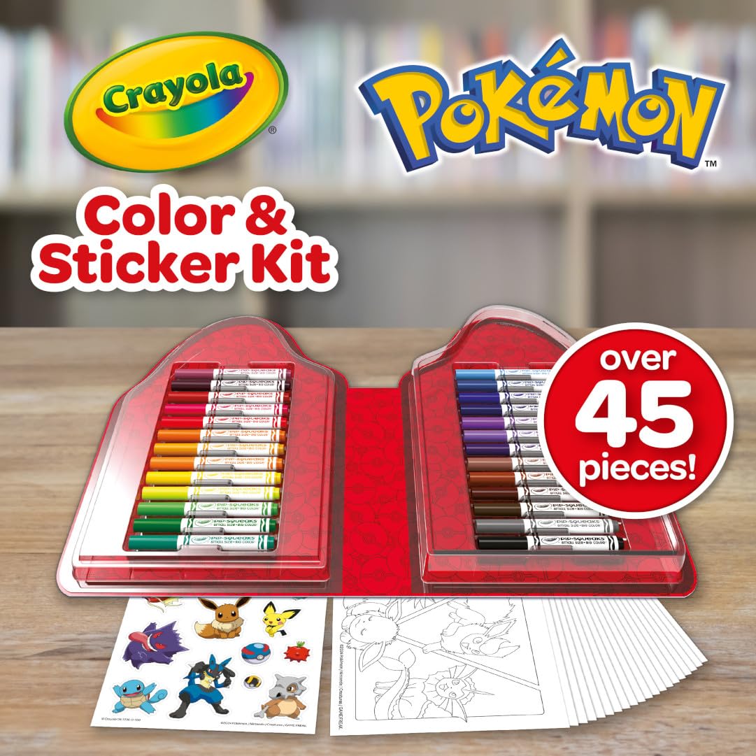 Bright Crayola markers offer vivid hues for precise coloring sessions