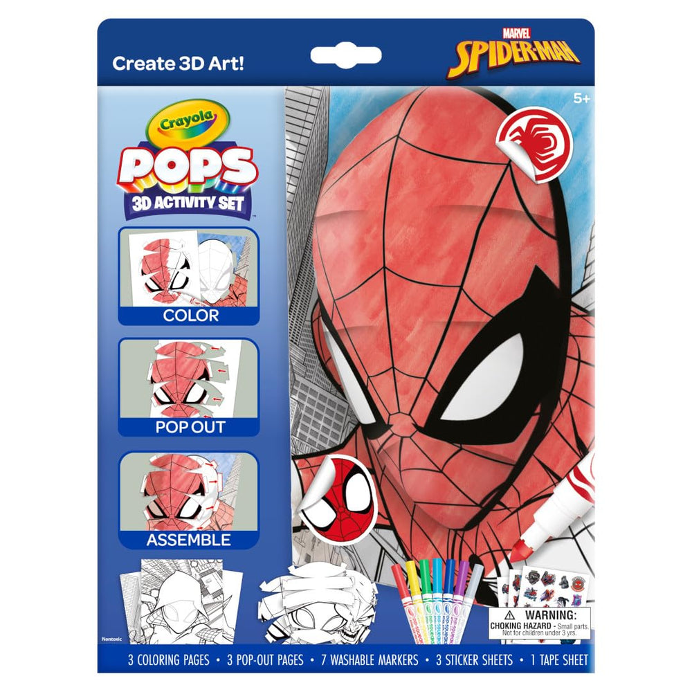 Crayola POPs Spiderman background pages for colorful coloring scenes