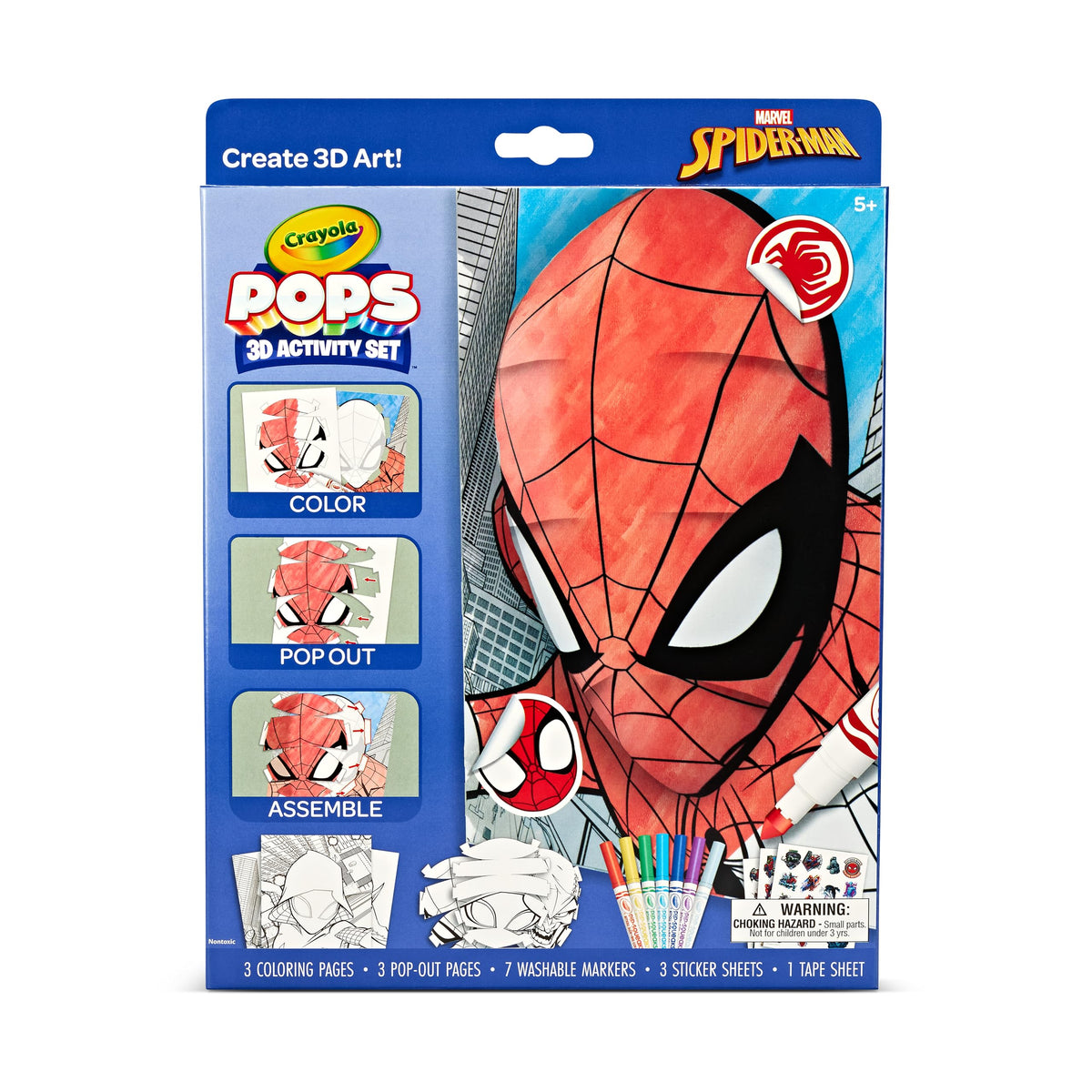 Crayola POPs 3D Spiderman kit: vibrant 3D art activity for creative play