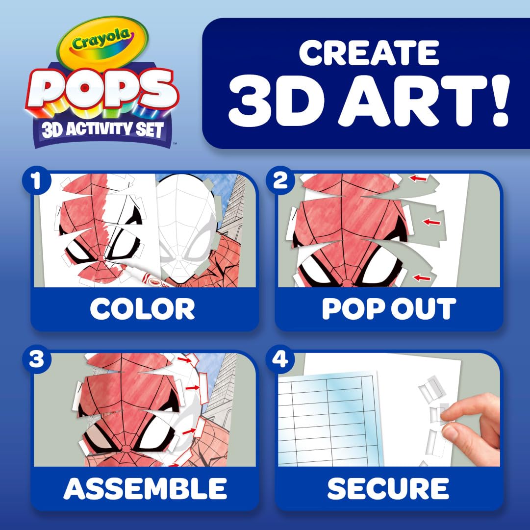 Crayola POPs Spiderman sticker sheets for decorating and storytelling