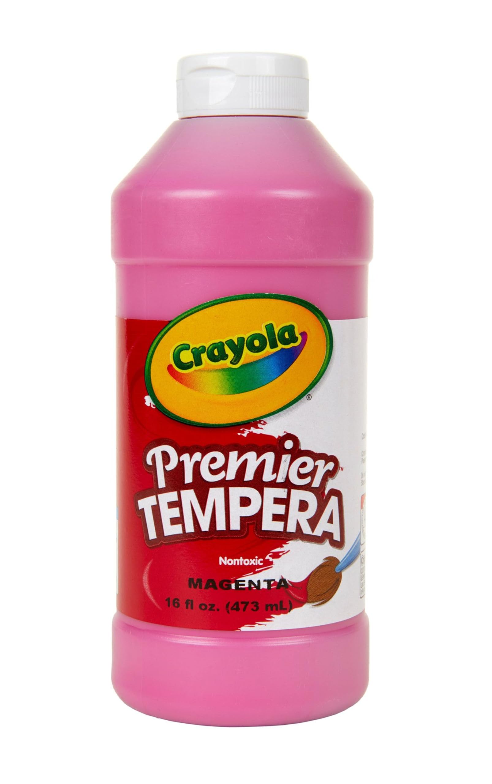 Crayola Premier Tempera Magenta bottle shows rich color for classroom projects