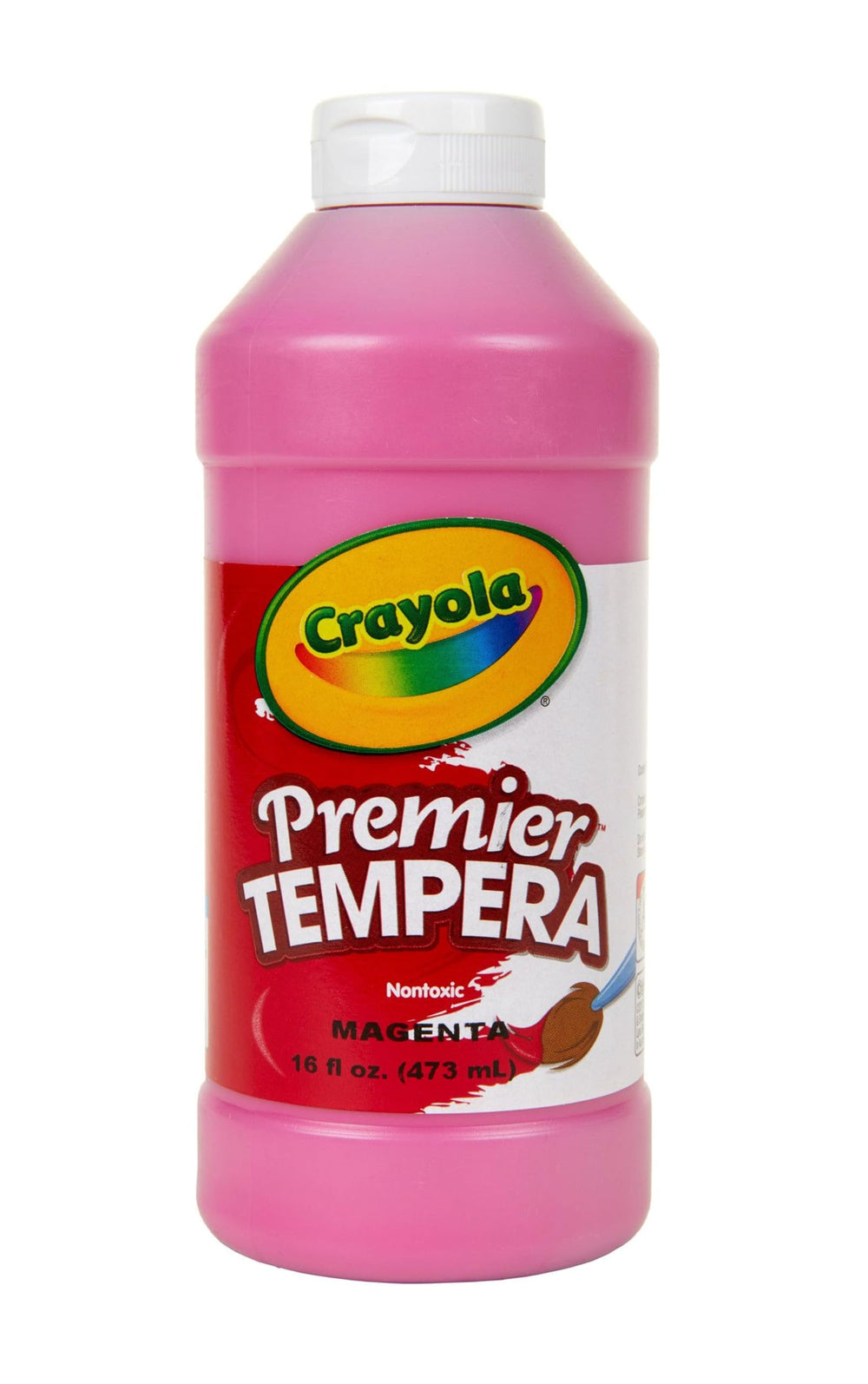 Crayola Premier Tempera Magenta bottle shows rich color for classroom projects