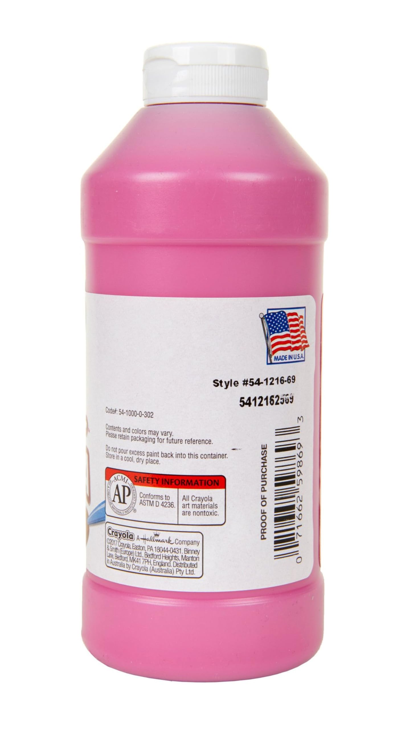 Crayola Premier Tempera Magenta on cardboard demonstrates multi-surface performance