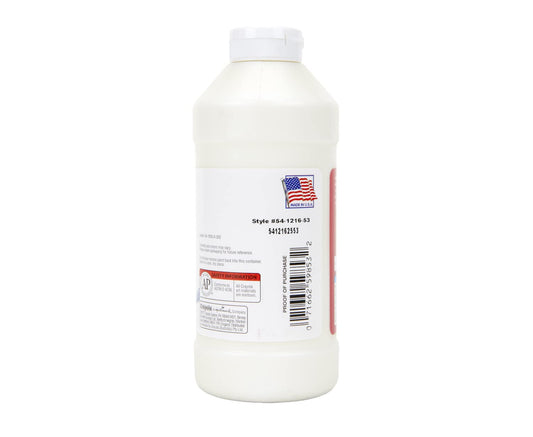 Close view of Crayola Premier Tempera White squeeze bottle for classroom projects