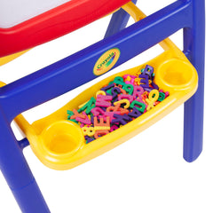 Crayola Qwikflip mess-proof tray catches drips to protect floors.
