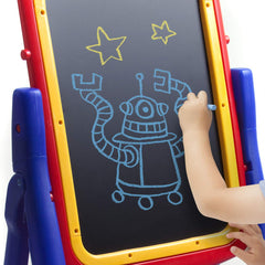 Crayola Qwikflip starter kit includes brushes, chalk, and magnets for learning.