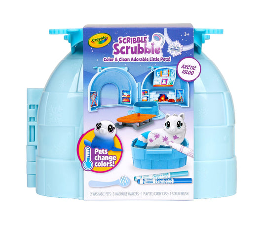 Crayola Scribble Scrubbie Arctic Igloo storage case and playset.