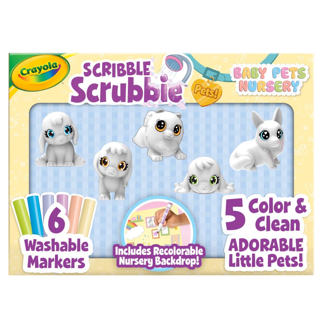 Crayola Scribble Scrubbie Baby Pets nursery backdrop for imaginative play