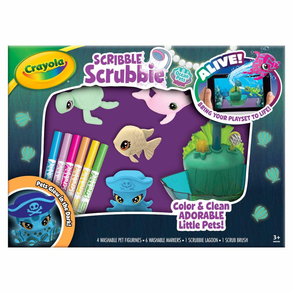 Crayola Scribble Scrubbie Glow Lagoon four glow pets ready to color and play