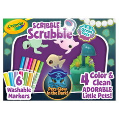 Crayola Scribble Scrubbie Glow Lagoon playset display with tub and glow pets for coloring