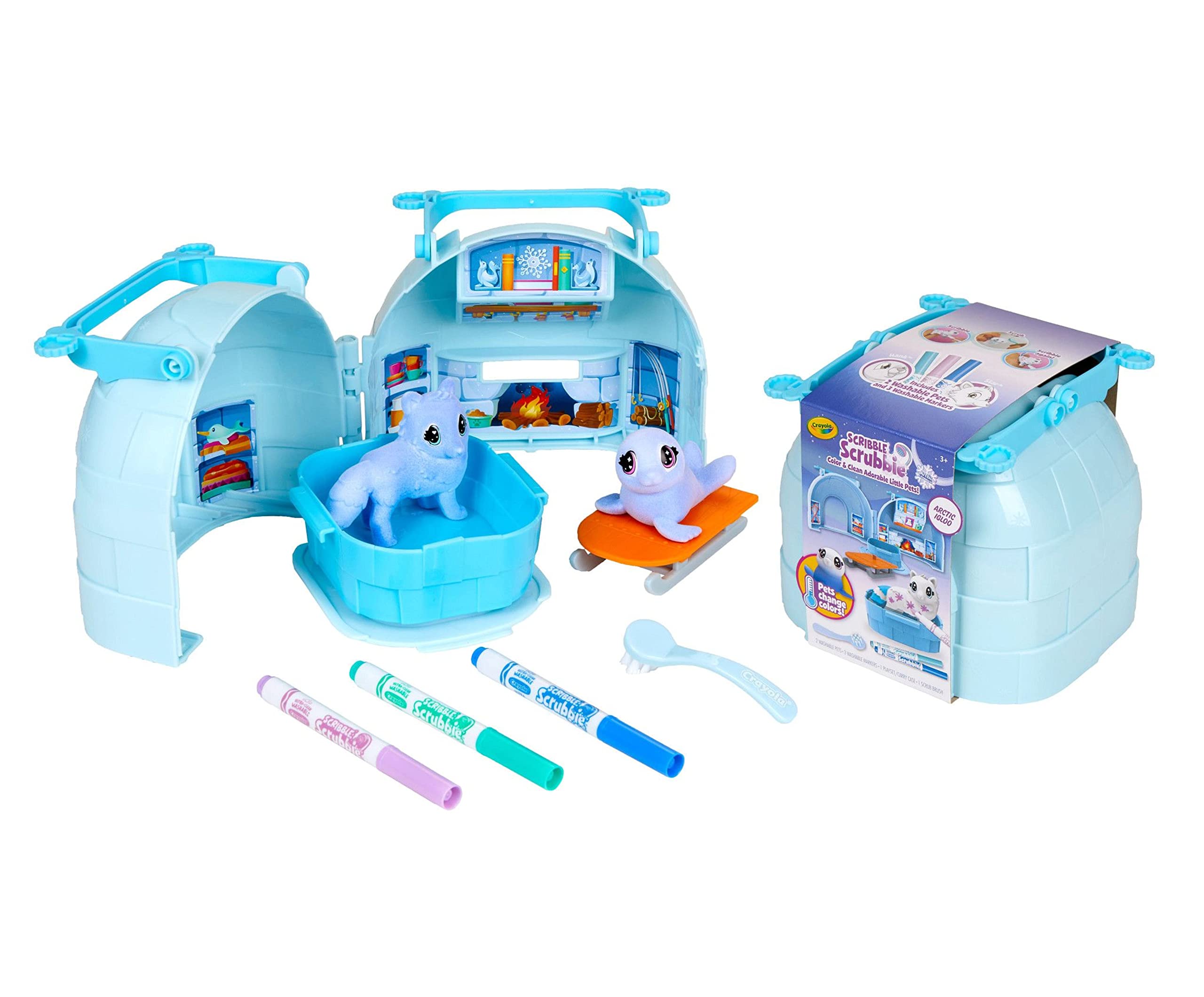 Crayola Scribble Scrubbie Hank Walrus color-change pet in warm mode.