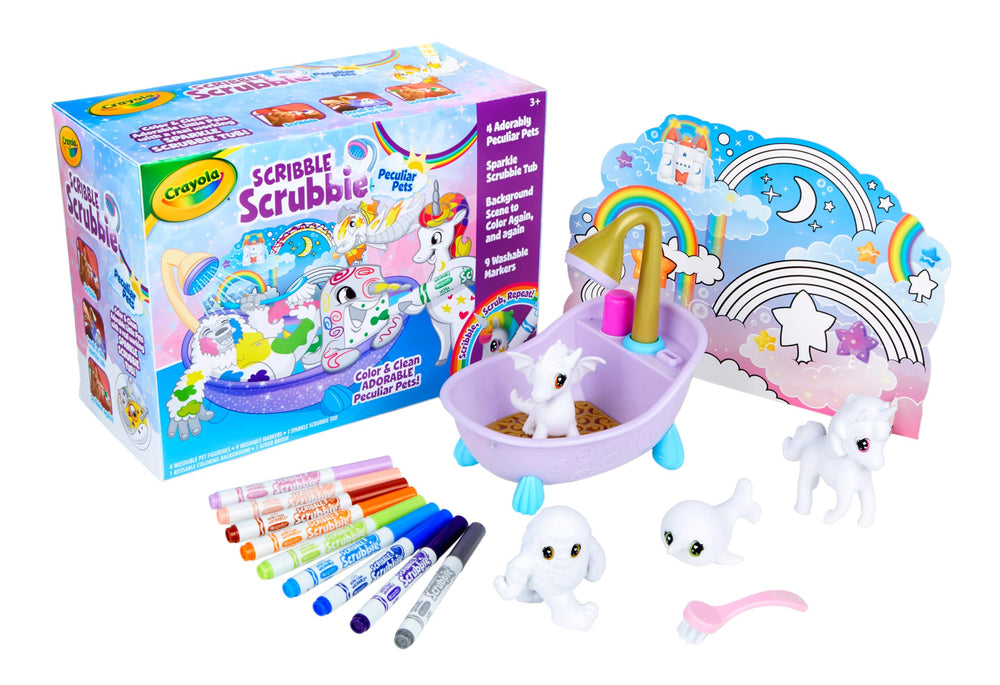 Crayola Scribble Scrubbie Peculiar Pets Narwhal: bright colors wash away for new adventures.