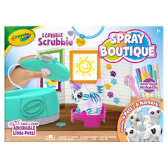 Crayola Scribble Scrubbie airbrush sprayer with markers for mess-free decorating.