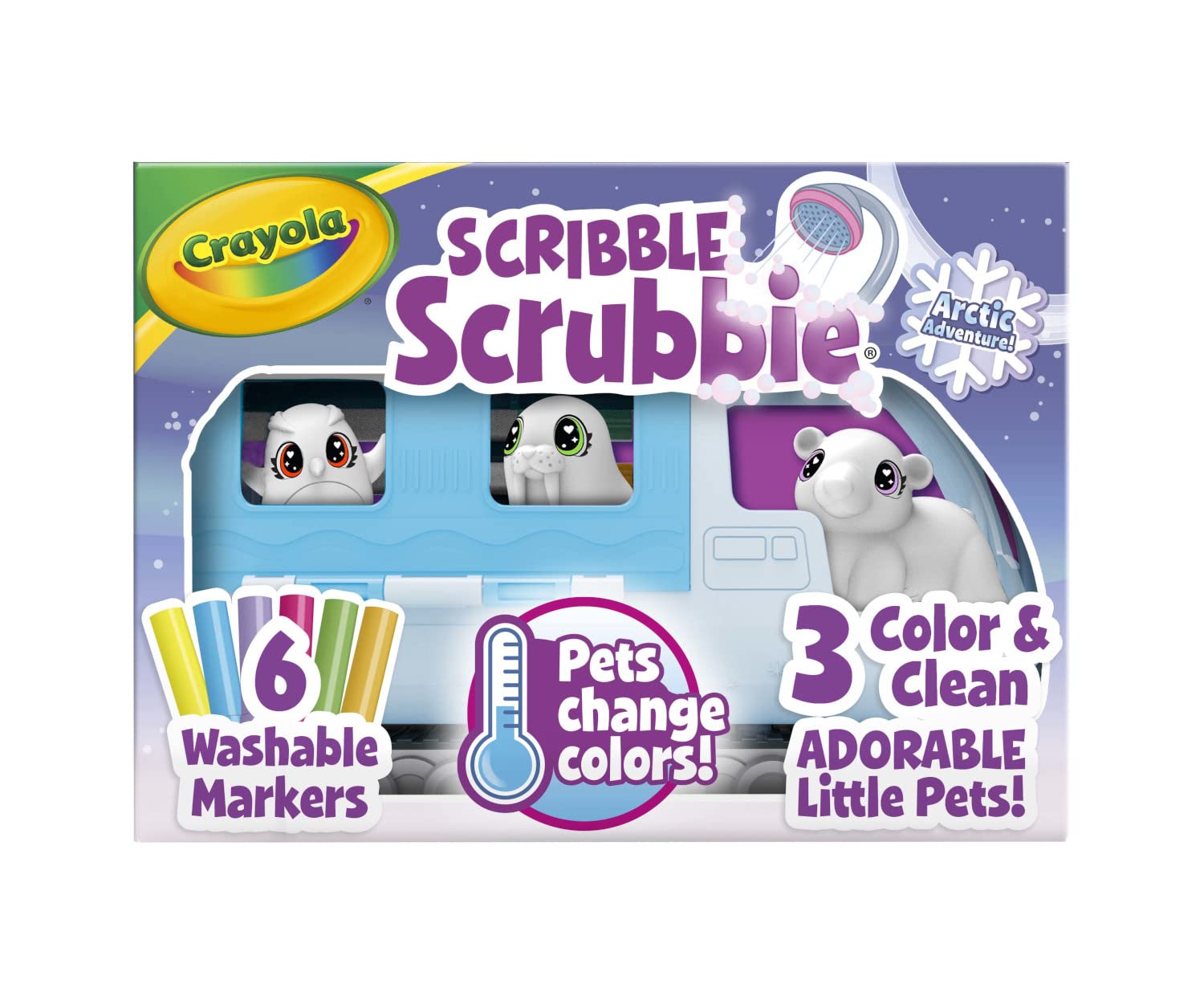 Crayola Scribble Scrubbie Arctic Snow Explorer pets ready for color play and washing