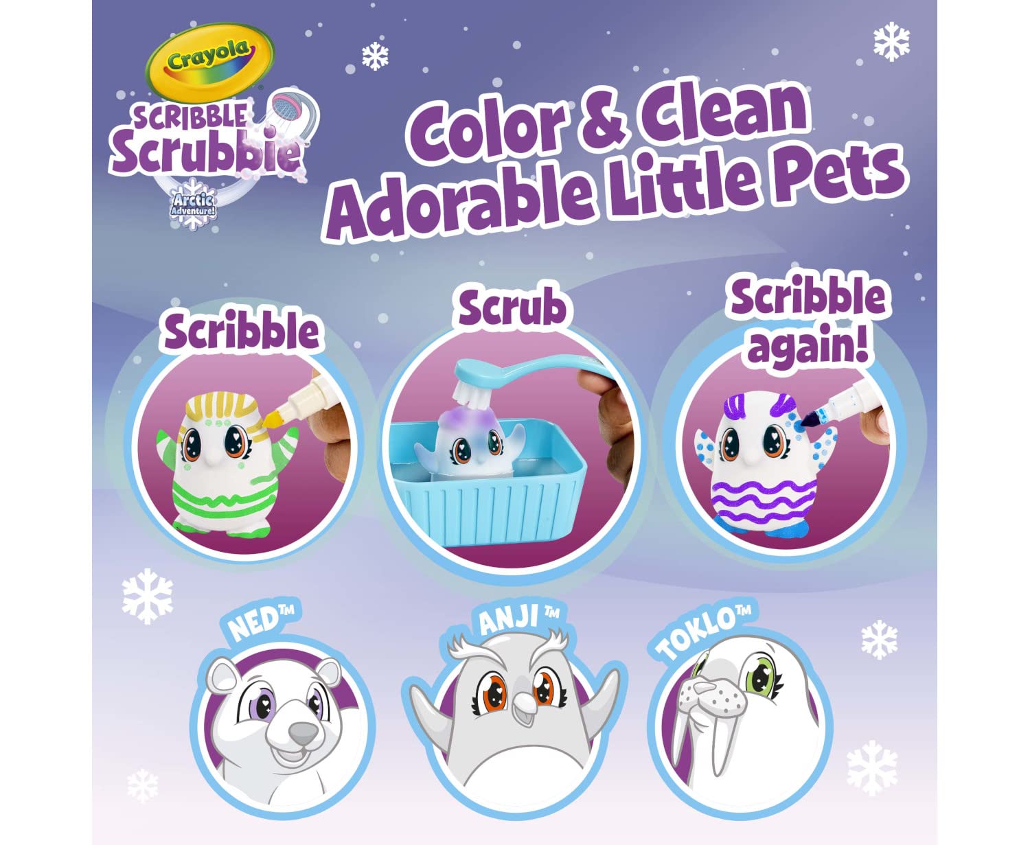 Crayola Scribble Scrubbie brush for quick cleaning between designs