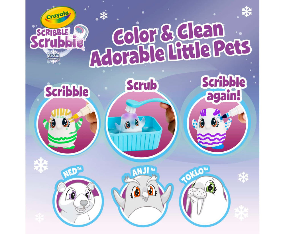 Crayola Scribble Scrubbie brush for quick cleaning between designs